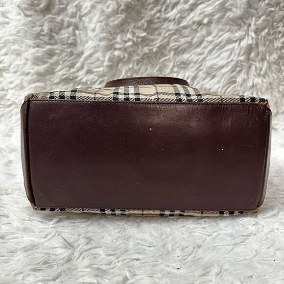 Burberry Blue Label Brown Signature House Check Canvas & Leather Tote Hand Bag - Picture 5 of 10